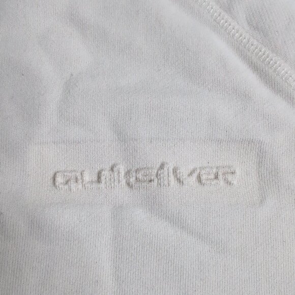 Quiksilver Women's Cream Crewneck 3D Embossed Logo Relaxed Fit, Size Small - Picture 5 of 8